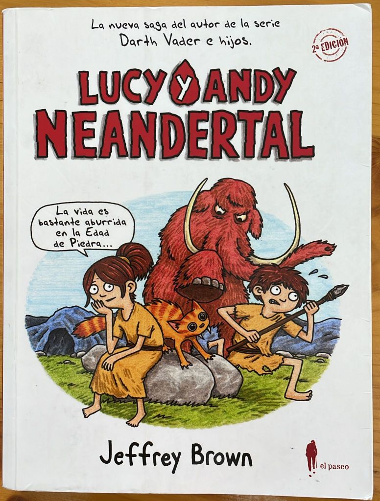 Portada de Lucy y Andy Neandertal de Jeffrey Brown.